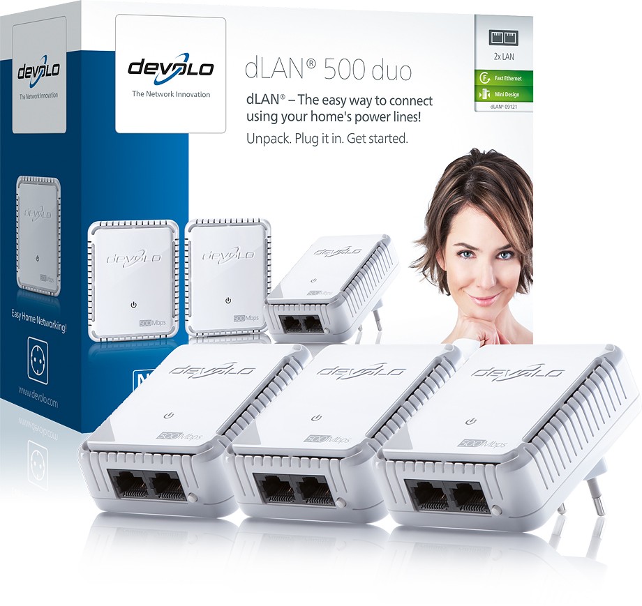 DEVOLO Powerline dLAN 500 duo Network Kit 3pcs 9121